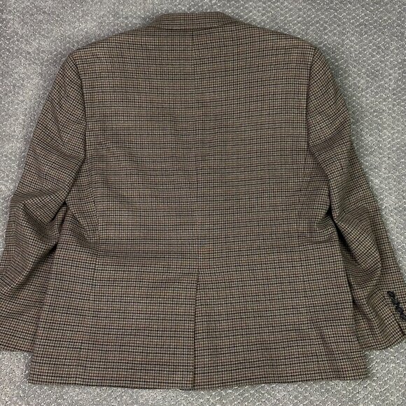 Lauren Ralph Lauren Houndstooth Blazer Sport Coat Men's 44S Brown Tweed 2 Button - Picture 4 of 15